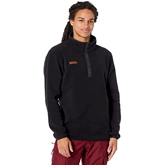 NWT!! Mens Obermeyer Fleece Pullover Black Size Large - Picture 1 of 10